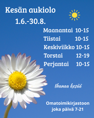 Kesän aukiolo 1.6.-30.8.