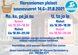 Vieresniemen yleiset saunavuorot